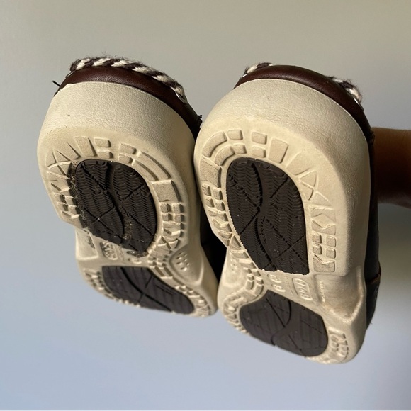 Crocs Brown Leather Slip on Mules Boat Comfort Slides Size 9 - Picture 8 of 11